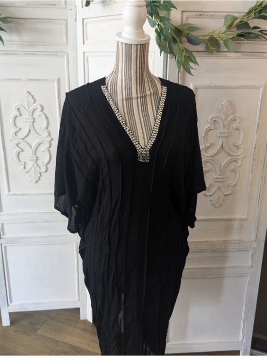 Coco Kai Other - Swim Coverup V-Neck Embellishments Coverup Dress Black Coco Kai NEW